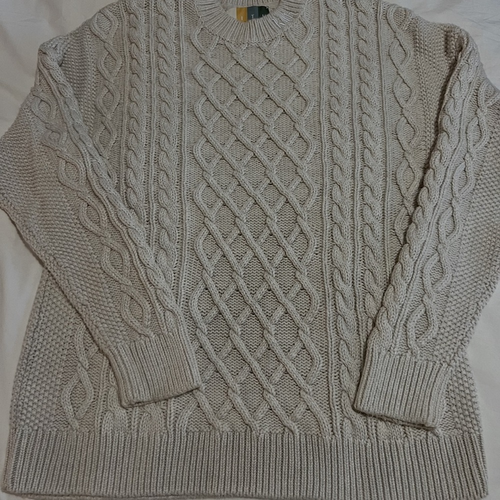 KITH BEAUTIFUL Men's Cable Knit Crewneck Sweater - off white size medium